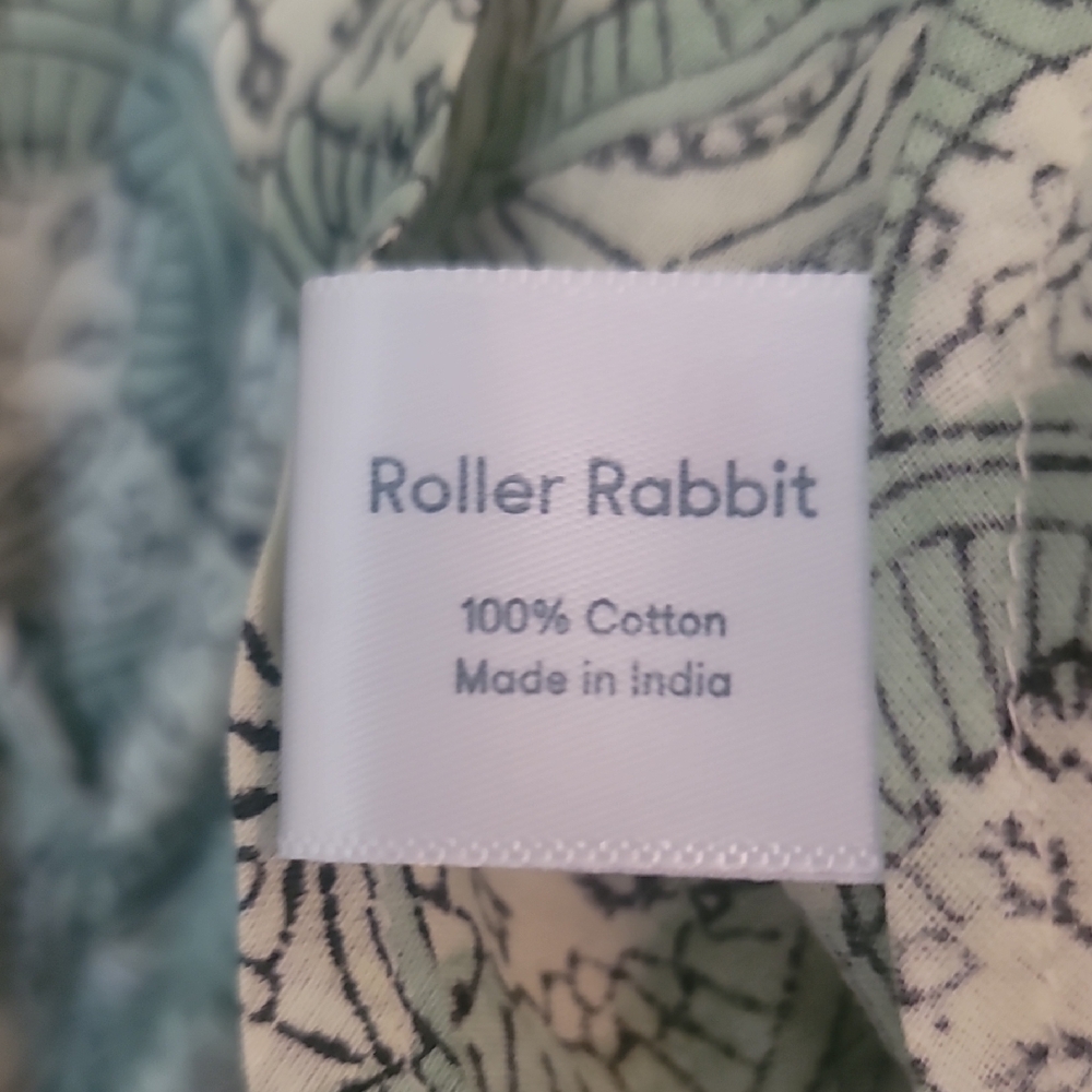 Roller Rabbit Green And White Leaf Pattern Blouse - image 5